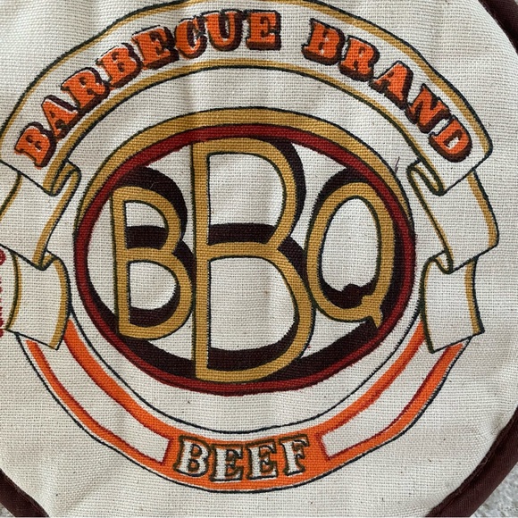 Vintage MCM Franco Round Potholder BBQ Beef - Picture 5 of 8